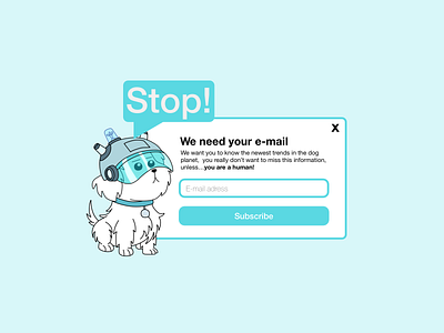 Pop up message Mr. Snuffles dognews ( #dailyui 016)