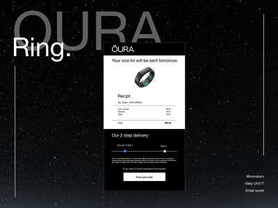 Email recipt (oura ring) #dailyui 017 dailyui design ui ux web
