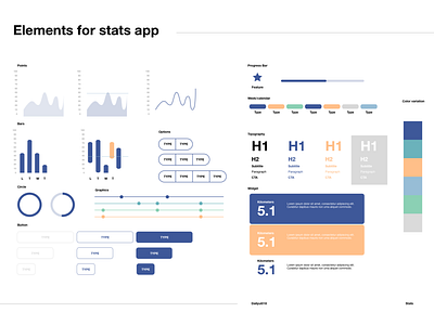 Basic Elements for my stats app design app design layout ui ux