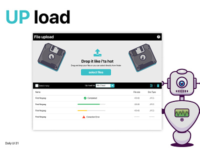 Upload page dailyui design graphic design ui ux web