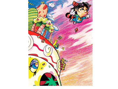 Super Miyamoto World colorpencils digital painting illustration ink pen japanese art japanese culture kanye west markers murakami nintendo super mario super mario bros. super smash bros superflat video games
