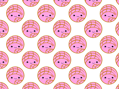 Cute Chibi Kawaii Pink Concha Pattern