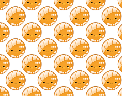 Orange Concha Pan Dulce Pattern branding concha design digital art illustration logo mexican pan dulce procreate app vector