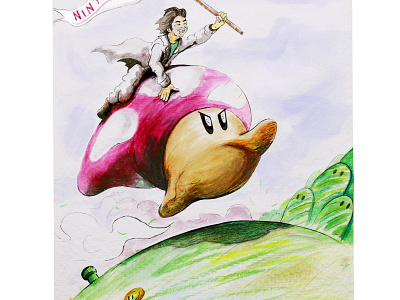 Shigeru Miyamoto Spreading the Joy of Gaming design draw illustration ink pen nintendo painting procreate procreate art super mario video games watercolor watercolour