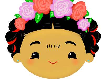 Frida Kahlo Cute Chibi chibi cute digitalart frida kahlo hispanic heritage month ipadpro kawaii mexican independence day procreate app procreate5x vector vector illustration