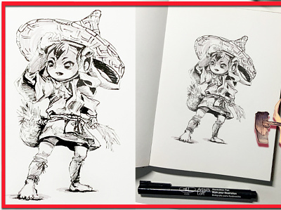 Sakuna of Rice and Ruin (Video Game fanart) illustration ink pen inking inktober markers nintendo pens sakuna sketchbook sketching video games xseed games