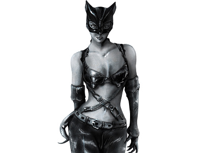 Halle Berry (Catwoman 2004) art batman catwoman comics dc comics design draw graphite halloween illustration pencil procreate vector