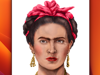 Frida Kahlo Digital Painting artwork digital color digital painting frida frida kahlo hispanic heritage illustration ink pen inktober ipad latina markers mexican painting portrait procreate vector