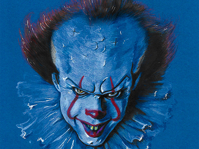 Pennywise the dancing clown charcoal pencil clown color pencil colored pencils halloween horror movie illustration ink pen it makeup pennywise pop culture stephen king