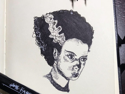 Bride of Frankenstein bride of frankenstein frankenstein halloween horror movie illustration ink pen inktober inktober 2018 markers