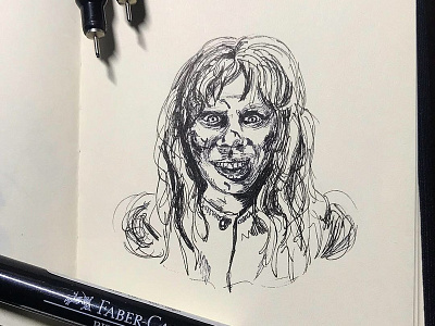 Regan MacNeil (The Exorcist) devil exorcist halloween horror movie illustration ink pen inktober inktober 2018 markers the exorcist