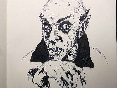 Count Orlok (Nosferatu) count dracula dracula halloween horror movie illustration ink pen inktober inktober 2018 markers nosferatu vampire