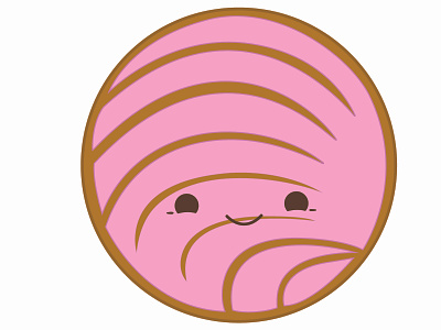 Pink Concha Pan Dulce (Mexican Sweet Bread) chibi cinco de mayo concha cookie design donut food food and drink food art foodie kawaii mexican food pan dulce pinkfloyd sweet bread sweets