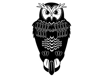 Owl Silhouette animales beak big eyes bird birds black and white design eagle falcon feathers flight fly logo nocturnal owlet silhouette vector vulture wing wings