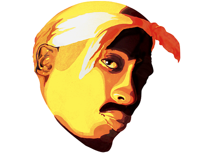 Tupac Shakur 2pac acrylic painting black panther canvas hip hop hip hop head pop art rap tupac tupac shakur west coat yellow
