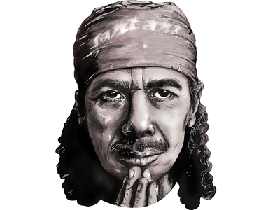 Carlos Santana, Art Print Poster, Latin Rock Guitarist Digital Art