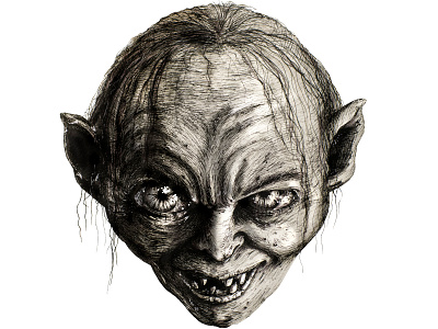 gollum with ring drawing