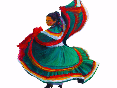 Baile Folklorico acrylic paint ballet cinco de mayo dancers dancing dresses fashion app folk art folkart folkloric impressionism jalisco mariachi mexican mexicano sombrero spanish veracruz verano yucatan
