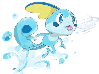 Sobble (Pokemon Sword & Shield) anime cartoons digital digital illustration digital painting illustration kawaii nintendo pokemon pokemon go pokemon sword vector video games