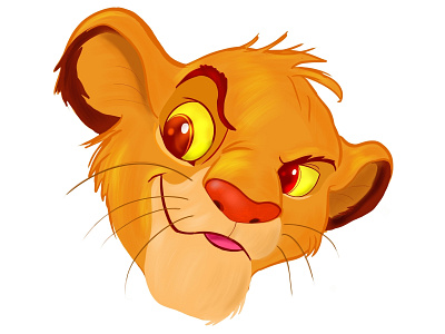 Simba (Procreate App) air brush animals cartoon fanart illustration procreate procreate app procreate art simba the lion king