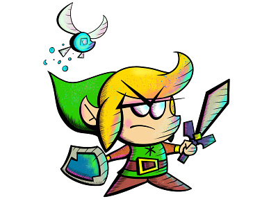 Angry Chibs Link (The Legend of Zelda) anime chibi design digital illustration gamer gaming geek halloween illustration kawaii links awakening nerd nintendo pop art procreate smash bros the legend of zelda trippy vector zelda