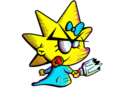 Angry Chibs Maggie Simpson anime cartoon cartoon character cartoon illustration chibi homer simpson illustration inktober kawaii maggie simpson spray paint the simpsons trippy vector weird