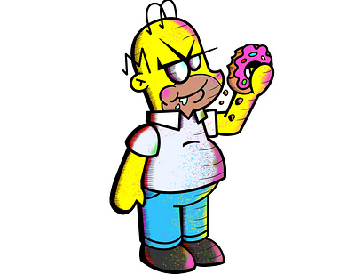 Angry Chibs Homer Simpson character design digital illustration halloween homer simpson illustration inktober procreate 5 procreate app procreate art the simpsons vector