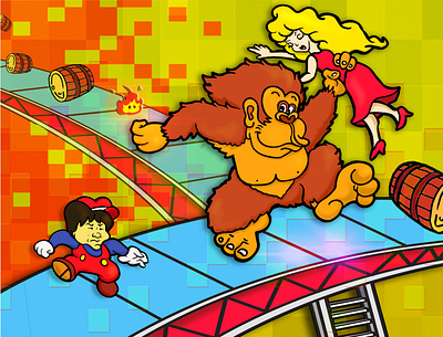 Donkey Kong Arcade Shigeru design dkc donkey kong illustration ipad pro nintendo procreate procreate app super mario super smash bros vector video games