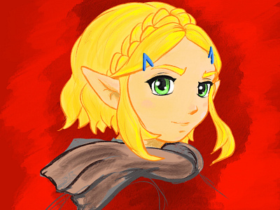 Short Hair Zelda (Breath of the Wild Sequel) art artist design digital art digital painting procreate procreate app procreate art the legend of the zelda vector zelda