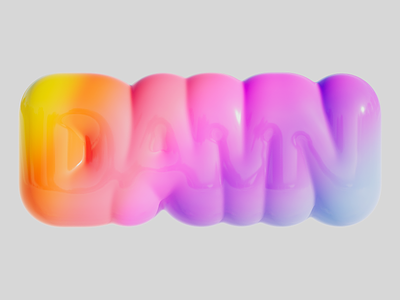 DAMN 36daysoftype 3d 3d letters 3d type 3dartist 3dletter 3dtype 3dtypography cg colours curvy design letter minimal rainbow typography