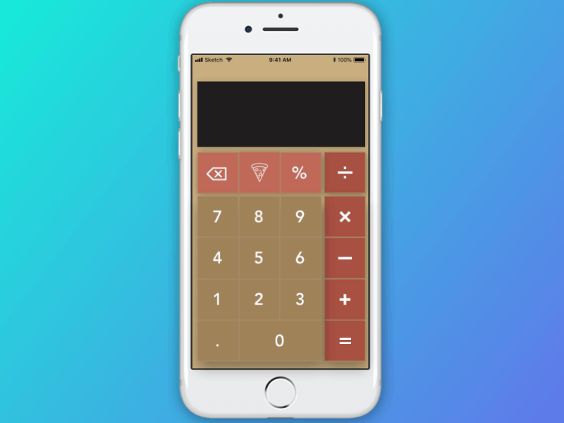 A Simple Calculator calculator dailyui dailyui 004 design dontforgetthepizza gif illustration inspiration interaction design iphone pizza pizzatime principleapp sketchapp tgif ui uidesign