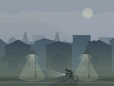 Late Night Ride berkeley bicycle bike bike lane biking cycle late light midnight moon night