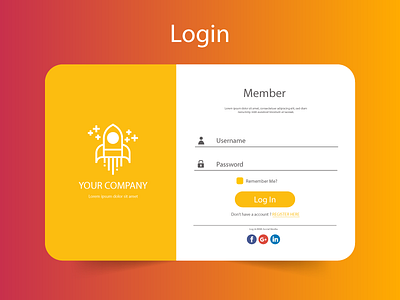 Login Screen crm dashboard login ui ux web design