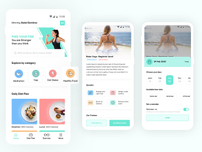 Fitness Mobile Application Concept Design breakdown coronavirus fit fitness fitness app fitness center health app healthyfood iconography icons design lockdown minimal mobile app pandemic quarantine sessions ui user experience userinterface workfromhome