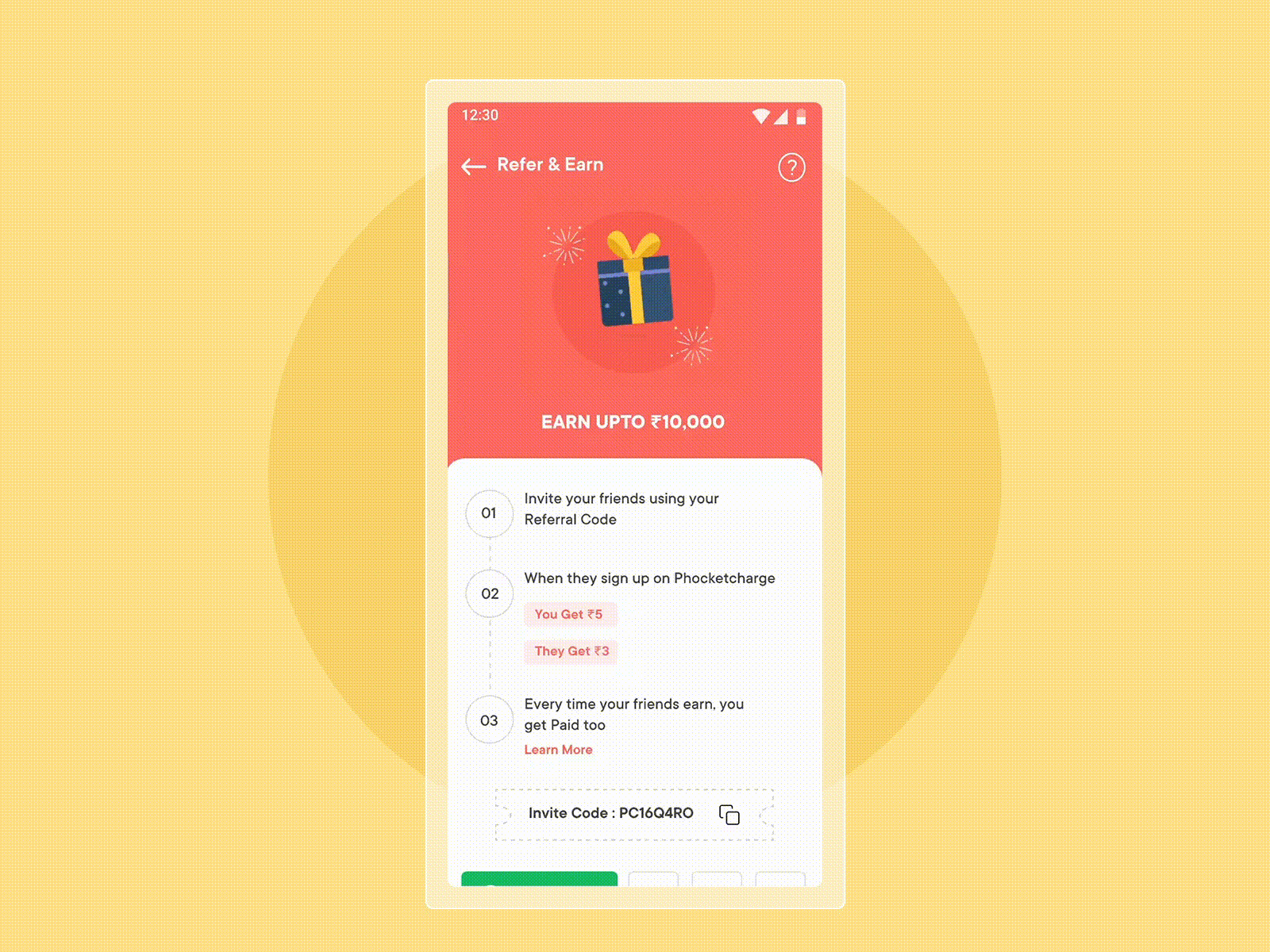 Refer and earn lottie animation android app cards design app earn money earning earnings experience design illustraion lottie lottiefiles minimalism mobile app mobile ui referral trending userexperience userinterface