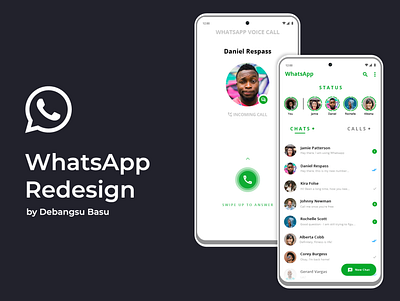 WhatsApp Redesign - A Concept flat minimal redesign redesign concept ui ui design uiux uxui