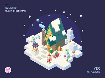 2.5D Christmas isometric 2.5d christmas illustrations