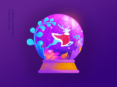 Crystal ball bal christmas crystal deer flower illustrator light wish
