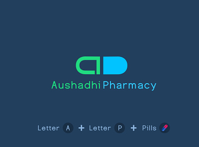 Aushadhi Pharmacy Logo Redesign branding design flat icon illustration india logo logodesign ui ui design vector