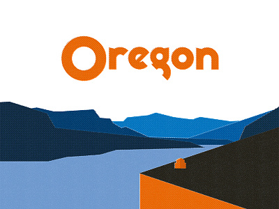 Oregon Columbia Gorge columbia river crown point gorge illustration lettering oregon sunset typography vista house