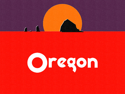 Oregon Cannon Beach cannon beach goonies haystack rock illustration lettering oregon pacific ocean sunset typography west coast