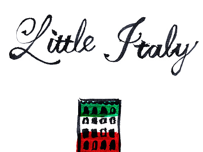 Llittle Italy cannoli illustration ink lettering little italy new york new york city nyc watercolor