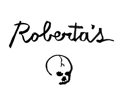 Roberta’s bathroom lines brooklyn bushwick illustration lettering new york new york city nyc pizza skull