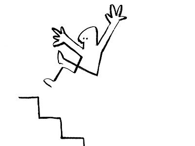 Stairs fall illustration ink stairs tumble