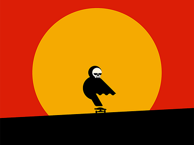 Death Skate black red yellow death dusk grim reaper la muerte skate skateboard skater skull sunset