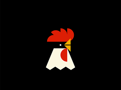 Rooster K bird black black red yellow illustration rooster vector