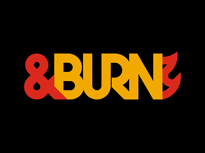 BURN black red yellow burn fire kern and burn lettering ligature type typography