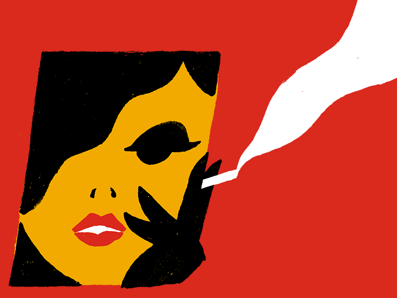 Lady Cigface black red yellow cigarette lady sexy smoke smoking woman
