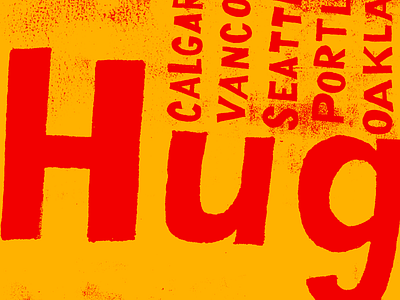 Hug black red yellow calgary hand lettering hug lettering los angeles oakland portland seattle vancouver