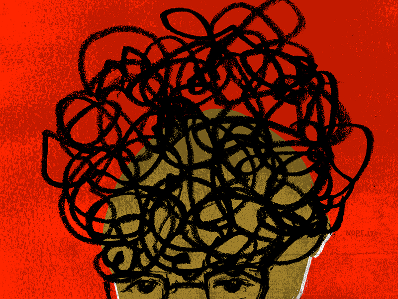 Scrambled hair head illustration junot díaz literature oscar wao scramble